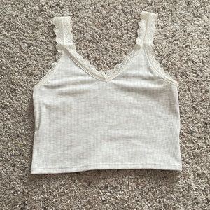 American eagle cami with lace straps. ribbed material